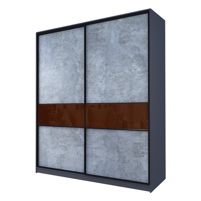 Шкаф-купе Max-МШ-23-6-20/2-99, 2000×600×2300 мм, цвет метрополитан грей / стекло шоколад - Фото 1