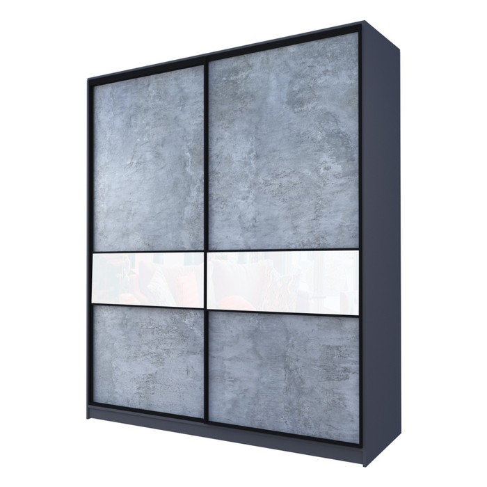 Шкаф-купе Max-МШ-23-6-20/2-99, 2000×600×2300 мм, цвет метрополитан грей / стекло белое - Фото 1