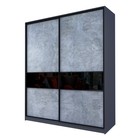 Шкаф-купе Max-МШ-23-6-22/2-99, 2200×600×2300 мм, цвет метрополитан грей / стекло чёрное - Фото 1