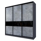 Шкаф-купе Max-МШ-23-6-24-999, 2400×600×2300 мм, цвет метрополитан грей / стекло чёрное - Фото 1