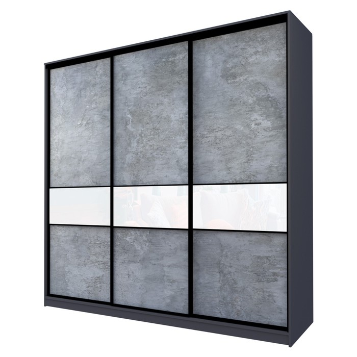 Шкаф-купе Max-МШ-23-6-24-999, 2400×600×2300 мм, цвет метрополитан грей / стекло белое - Фото 1