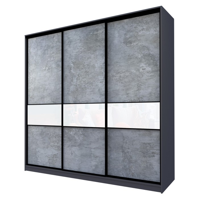 Шкаф-купе Max-МШ-23-6-24/2-999, 2400×600×2300 мм, цвет метрополитан грей / стекло белое - Фото 1