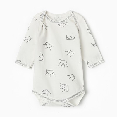 Боди Bloom Baby Короны с дл. рукавом, р. 86 см, молочный