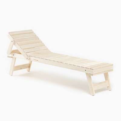 Шезлонг деревянный, 206.5×50.5 см, с регулируемым подголовником