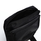 Сумка мужская через плечо на молнии, 2 наружных кармана, чёрная - Фото 6