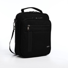 Сумка кросс-боди мужская «Сакси», 3 наружных кармана, с ручкой, длинный ремень, 25×7×29 см, чёрная - Фото 3