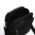 Сумка кросс-боди мужская «Сакси», 3 наружных кармана, с ручкой, длинный ремень, 25×7×29 см, чёрная - Фото 6