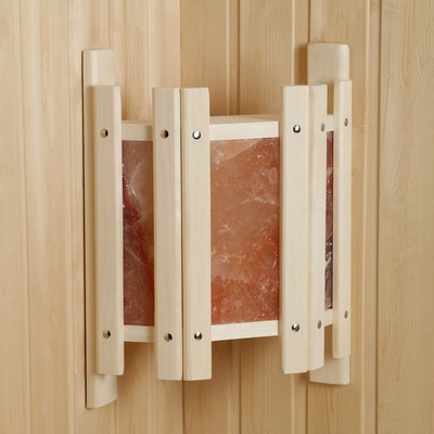 Абажур для бани и сауны, 32.5×40.5×12.5 см, с гималайской солью, деревянный