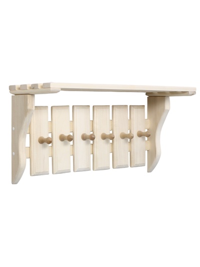 Вешалка-полка "Банька", липа, 61,5х31,5х21,5 см
