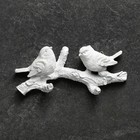 Подвесной декор - вешалка  "Веточка с двумя птичками" белая - Фото 1