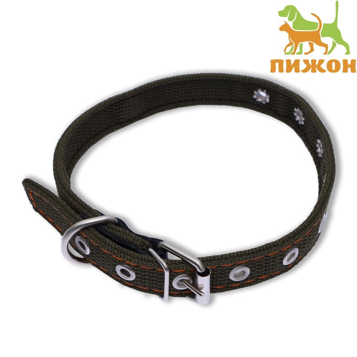 Ошейник брезентовый безразмерный двухслойный, 55×2.5 см, ОШ 25-45 см - Фото 1