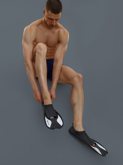 Ласты для плавания ONLYTOP, р. 42-43, чёрные, белые