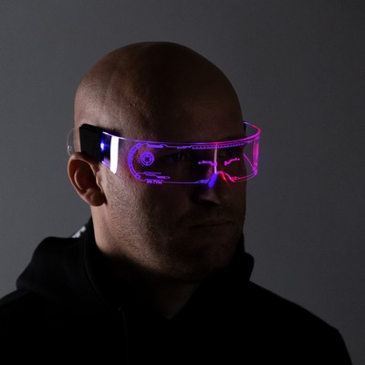 Светодиодные очки для вечеринки, батарейки CR2032×2, свечение мульти (RGB)