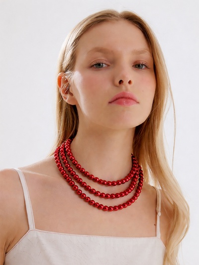 Бусы «Классика», шар №8, красные, L=140 см