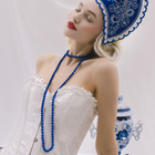 Бусы «Классика» шар №8, цвет синий, L=140 см - Фото 3