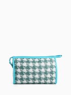 Косметичка на молнии, треугольная, с паттерном, белая/зелёная - Фото 2