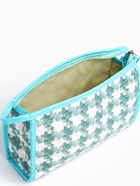 Косметичка на молнии, треугольная, с паттерном, белая/зелёная - Фото 3