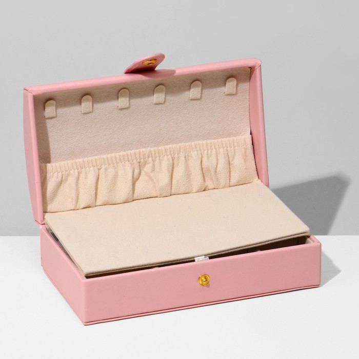 Подставка для украшений «Шкатулка» раздвижная, 17×9,5×6, цвет розовый - фото 1902044199