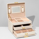 Шкатулка для украшений, раздвижная с зеркалом, 17.5×14×13.5, белая - Фото 6