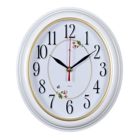Часы настенные, серия: Классика, "Легкость", 22.5 х 26.5 см, корпус белый с золотом