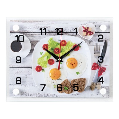 Часы настенные, интерьерные: Кухня, "Завтрак для любимых", 20 х 26 см