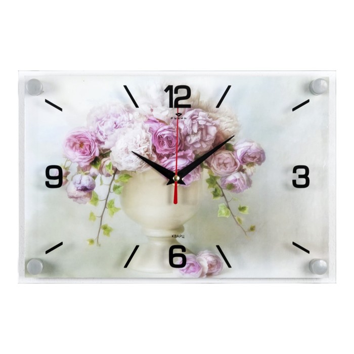 Часы настенные, интерьерные: Цветы, "Розы в вазе" - фото 1904974914