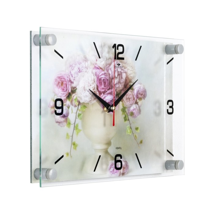 Часы настенные, интерьерные: Цветы, "Розы в вазе" - фото 1904974915
