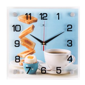 Часы настенные, серия: Кухня, "Приятный завтрак", 25 х 25 см