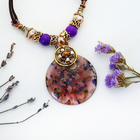 Кулон восход «Муранское стекло» круг, цвет фиолетовый, 45 см - Фото 1