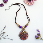 Кулон восход «Муранское стекло» круг, цвет фиолетовый, 45 см - Фото 2