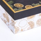 Коробка квадратная "Апельсины зимние" , 19 × 19 × 10 см - фото 7691802