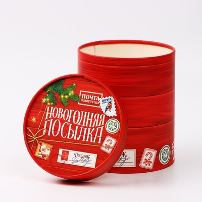 Коробка подарочная круглая «Новогодняя посылка», 12×16 см