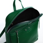 Рюкзак женский на молнии, с карманами, размер 27×10×31 см, зелёный - Фото 5