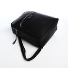 Рюкзак-сумка из искусственной кожи на молнии, 3 кармана, цвет чёрный - Фото 4