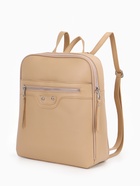 Рюкзак женский на молнии, с карманами, размер 27×10×31 см, бежевый - Фото 2