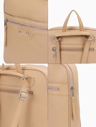 Рюкзак женский на молнии, с карманами, размер 27×10×31 см, бежевый - Фото 3