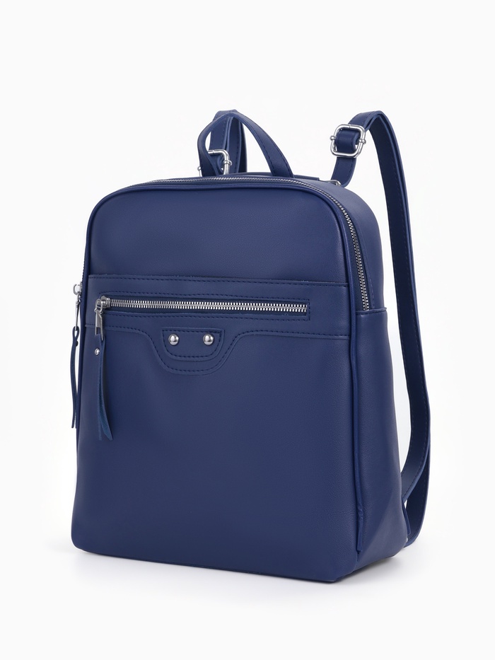 Рюкзак женский на молнии, с карманами, размер 27×10×31 см, синий - Фото 1