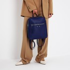 Рюкзак женский на молнии, с карманами, размер 27×10×31 см, синий - Фото 7