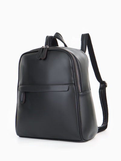 Рюкзак-сумка женский на молнии, с карманами, размер 27×9.5×32 см, чёрный