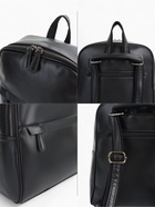 Рюкзак-сумка женский на молнии, с карманами, размер 27×9.5×32 см, чёрный - Фото 3