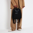 Рюкзак-сумка женский на молнии, с карманами, размер 27×9.5×32 см, чёрный - Фото 8