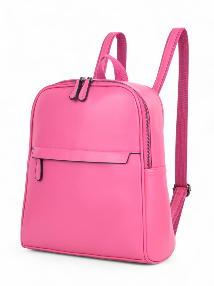 Рюкзак-сумка женский на молнии, с карманами, размер 27×9.5×32 см, фуксия - Фото 1