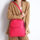 Рюкзак женский из искусственной кожи на молнии, 2 кармана, цвет фуксия - фото 320556015