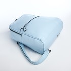 Рюкзак-сумка женский Vespera на молнии, с карманами, голубой - Фото 5