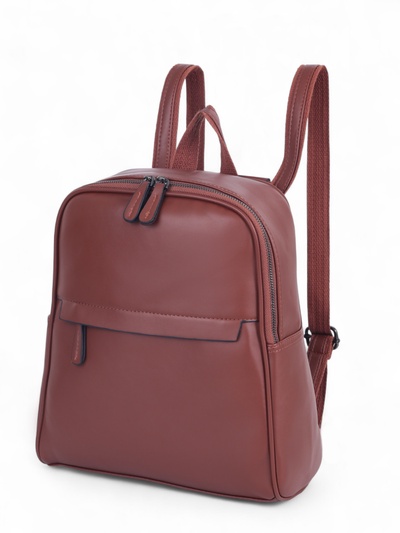 Рюкзак-сумка женский на молнии, с карманами, размер 27×9.5×32 см, коричневый