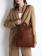 Рюкзак-сумка женский на молнии, с карманами, размер 27×9.5×32 см, коричневый - Фото 12