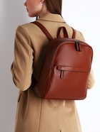 Рюкзак-сумка женский на молнии, с карманами, размер 27×9.5×32 см, коричневый - Фото 2