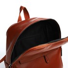 Рюкзак женский из искусственной кожи на молнии, 2 кармана, цвет коричневый - Фото 5