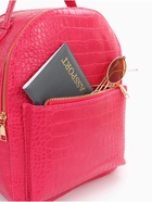 Рюкзак женский на молнии, с карманом, размер 24×12×31 см, фуксия - Фото 6