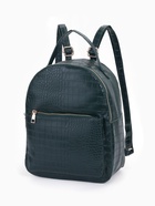 Рюкзак женский на молнии, с карманом, размер 24×12×31 см, зелёный - Фото 1